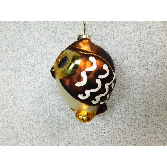 Blown Glass Owl Christmas Tree Ornament Painted 3.5 inch Holiday Bird - Picture 2 of 7
